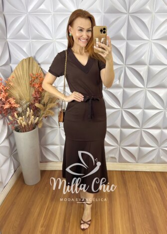 Conjunto Ramona -Marrom Escuro - Milla Chic
