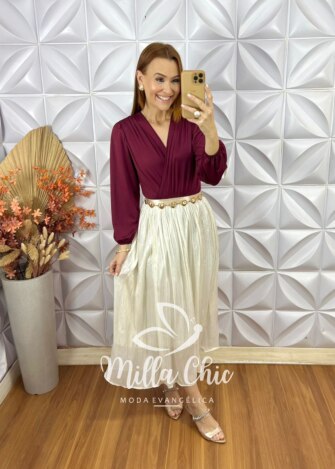 Saia Sophia Em Tule - OffWhite - Milla Chic