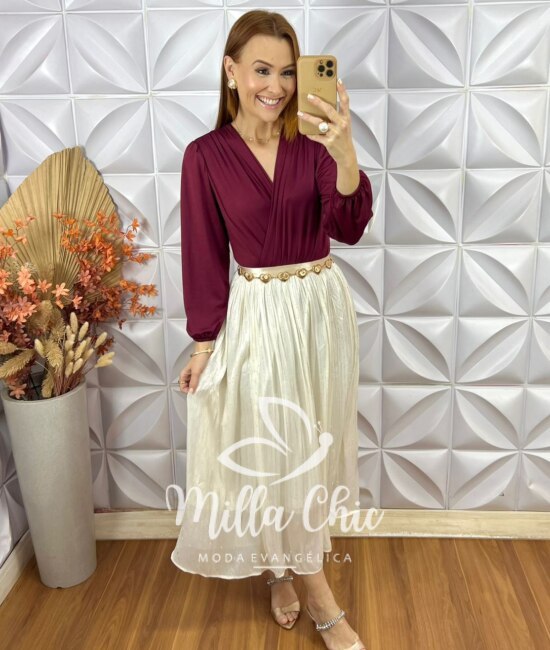 Saia Sophia Em Tule - OffWhite - Milla Chic