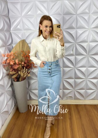 Saia Jeans - Amabile - Milla Chic