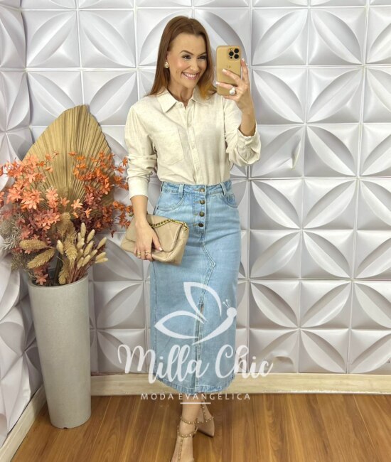 Saia Jeans - Amabile - Milla Chic