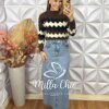 Saia Jeans Vitória Com Aplicação - Milla Chic
