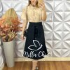 Saia Mileide Em Alfaiataria - Preta - Milla Chic