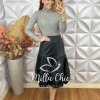 Saia Miranda Em P.U - Preta - Milla Chic
