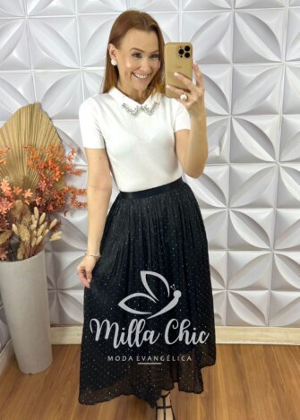 Saia Sophia Em Tule - Preta - Milla Chic