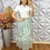 Saia Sophia Em Tule - Verde - Milla Chic