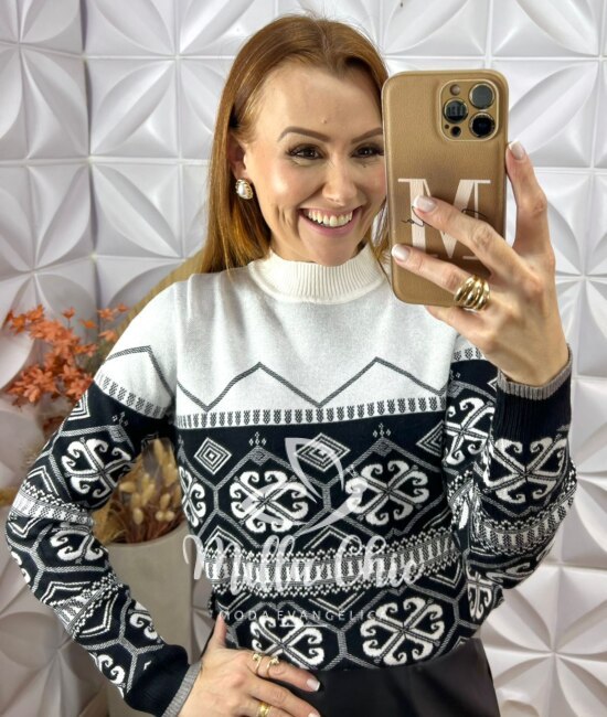 Sueter Katy Em Tricot Modal - Bege - Milla Chic