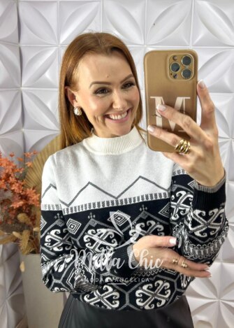 Sueter Katy Em Tricot Modal - Bege - Milla Chic