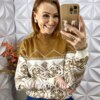 Sueter Katy Em Tricot Modal - Caramelo - Milla Chic