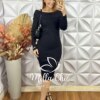 Vestido Adeliana Em Tricot Modal - Preto - Milla Chic