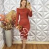 Vestido Adeliana Em Tricot Modal - TerraCota - Milla Chic