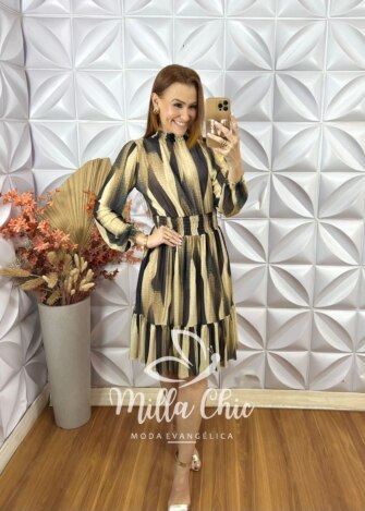 Vestido Agatha Em Tule -  Bege - Milla Chic