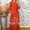 Vestido Elvira Em Alfaiataria Marrant - Laranja - Milla Chic
