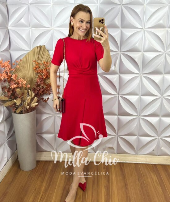 Vestido Karen Em Anaruga - Vermelho - Milla Chic