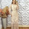 Vestido Longo Celina Em Tule - Areia - Milla Chic