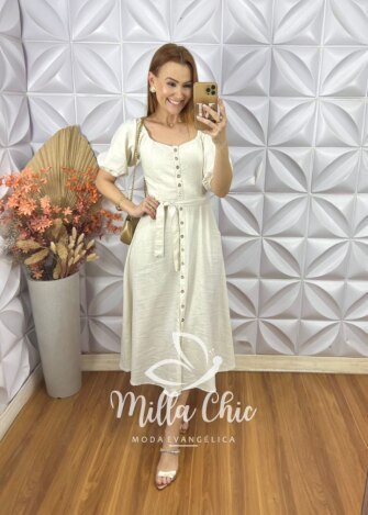 Milla Chic - millachic com br vestido nany em linho areia 1 Vestido Nany Em Linho - Areia - Milla Chic