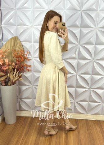 Vestido Regina Em Tweed - OffWhite - Milla Chic