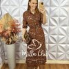 Vestido Salete Em Viscolinho - Marrom Escuro - Milla Chic