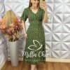 Vestido Vanessa Em Viscolinho - Verde - Milla Chic