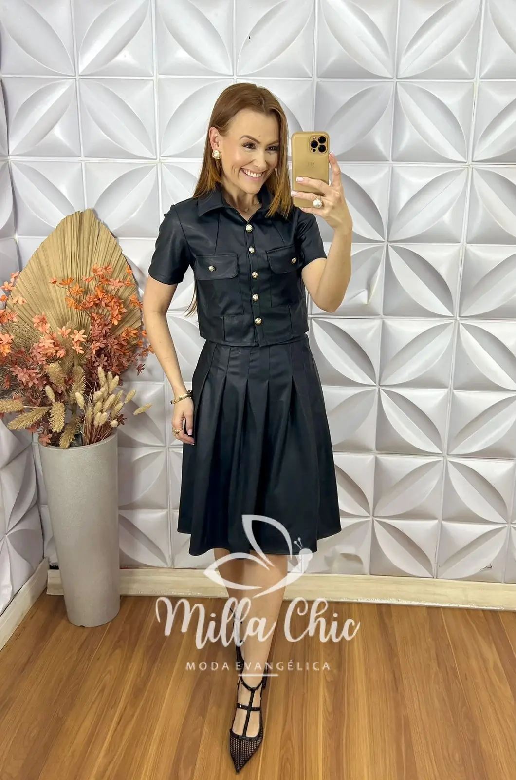 Conjunto França Em P.U – Preto – Milla Chic Conjunto França Em P.U - Preto - Milla Chic