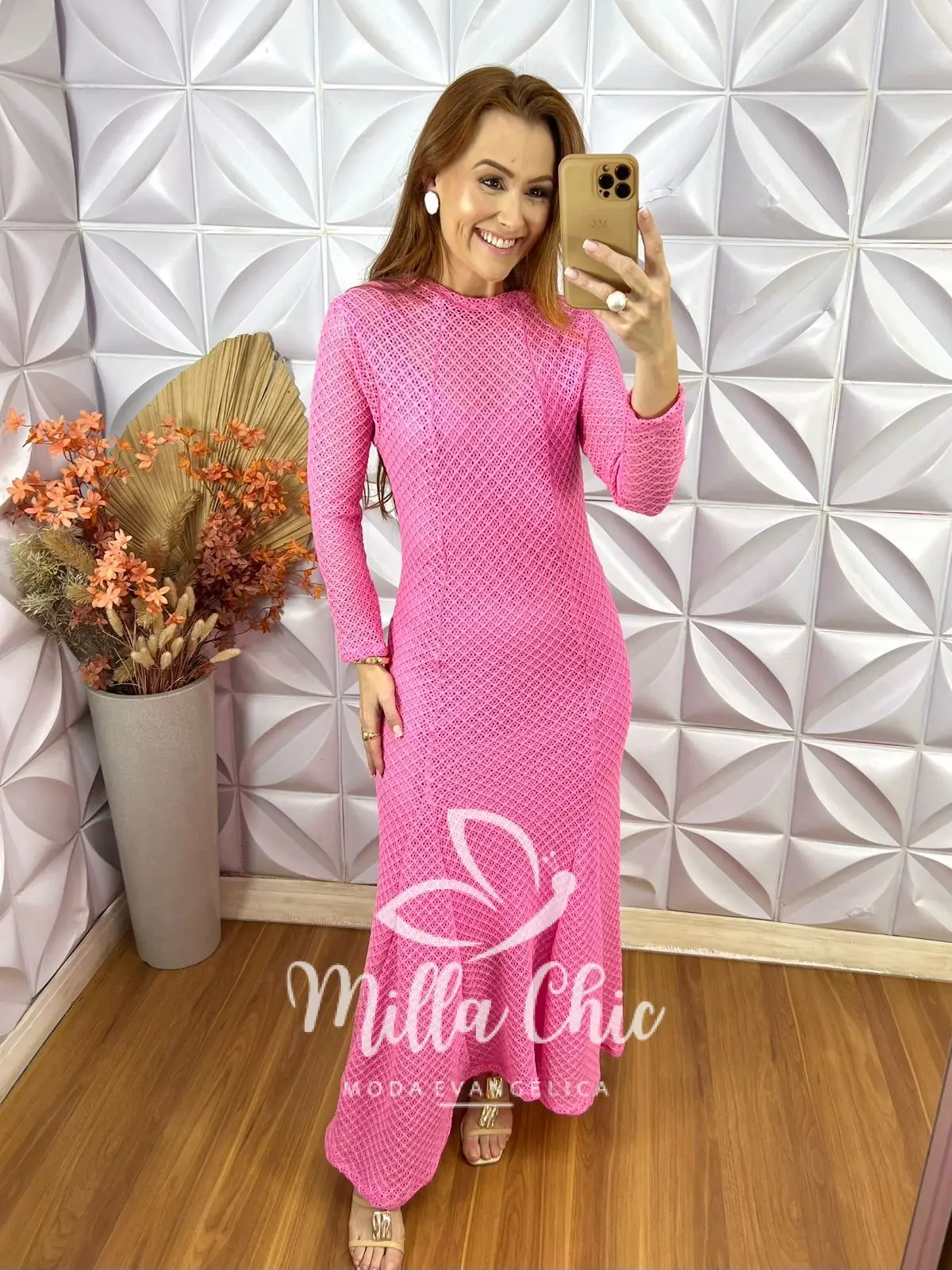 Vestido Julieta Em Renda Crochet – Rosa – Milla Chic Vestido Julieta Em Renda Crochet - Rosa - Milla Chic
