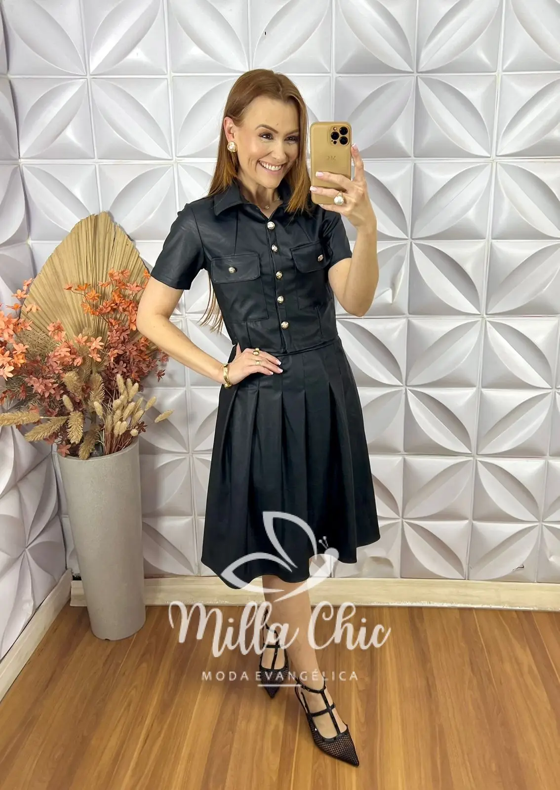 Conjunto França Em P.U – Preto – Milla Chic Conjunto França Em P.U - Preto - Milla Chic