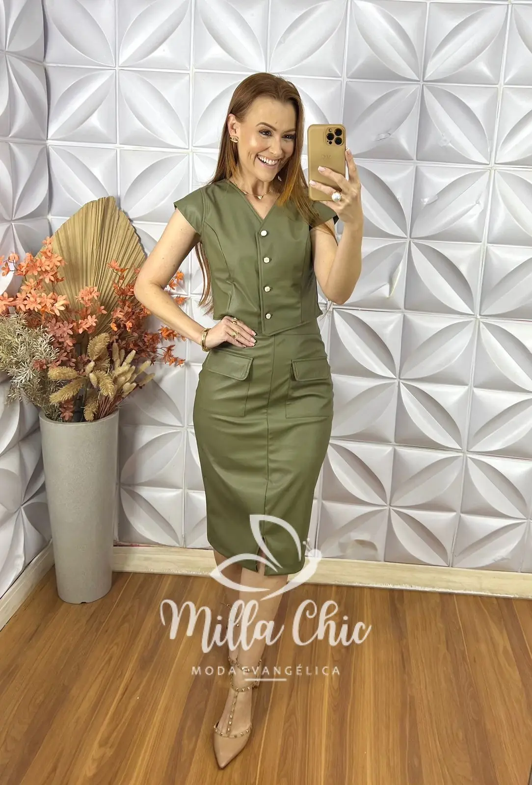 Conjunto Carmem em P.U – Verde Militar – Milla Chic Conjunto Carmem em P.U - Verde Militar - Milla Chic
