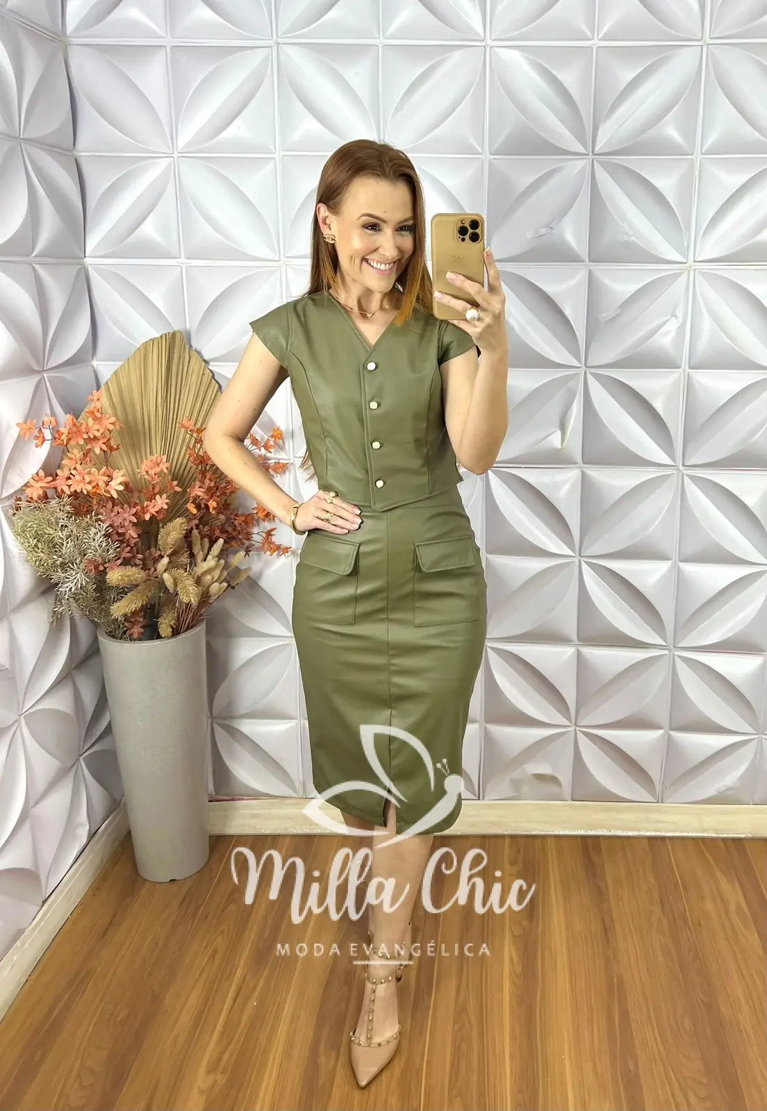 Conjunto Carmem em P.U – Verde Militar – Milla Chic Conjunto Carmem em P.U - Verde Militar - Milla Chic