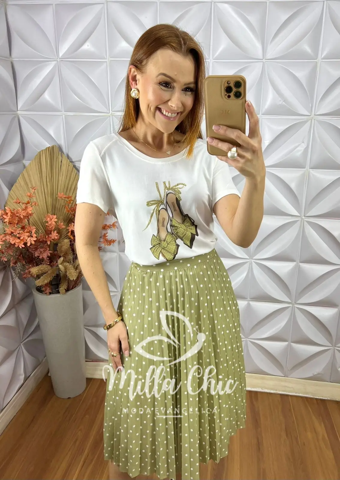 Conjunto Taciane Com Saia Plissada – Oliva – Milla Chic Conjunto Taciane Com Saia Plissada - Oliva - Milla Chic