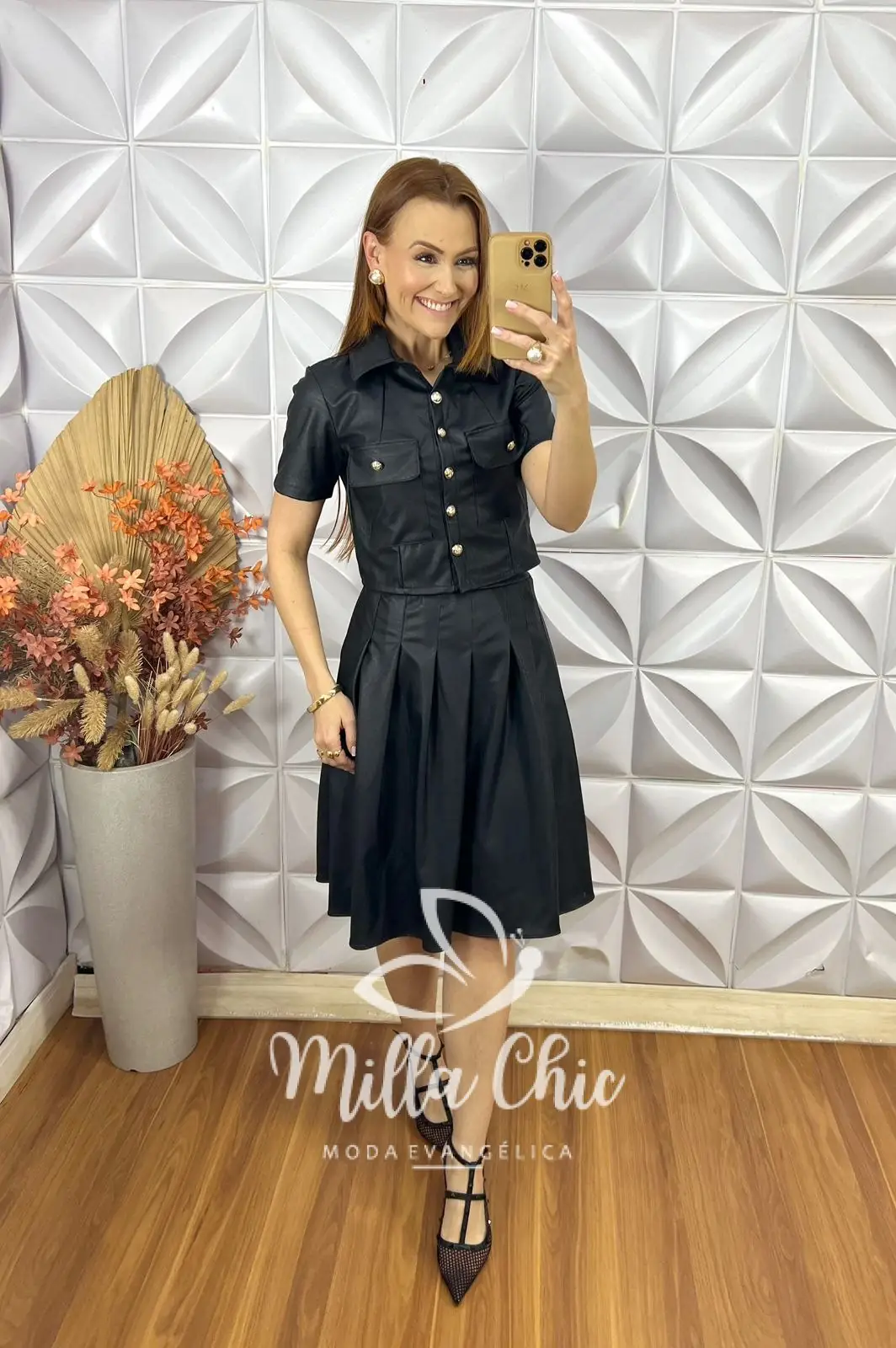 Conjunto França Em P.U – Preto – Milla Chic Conjunto França Em P.U - Preto - Milla Chic