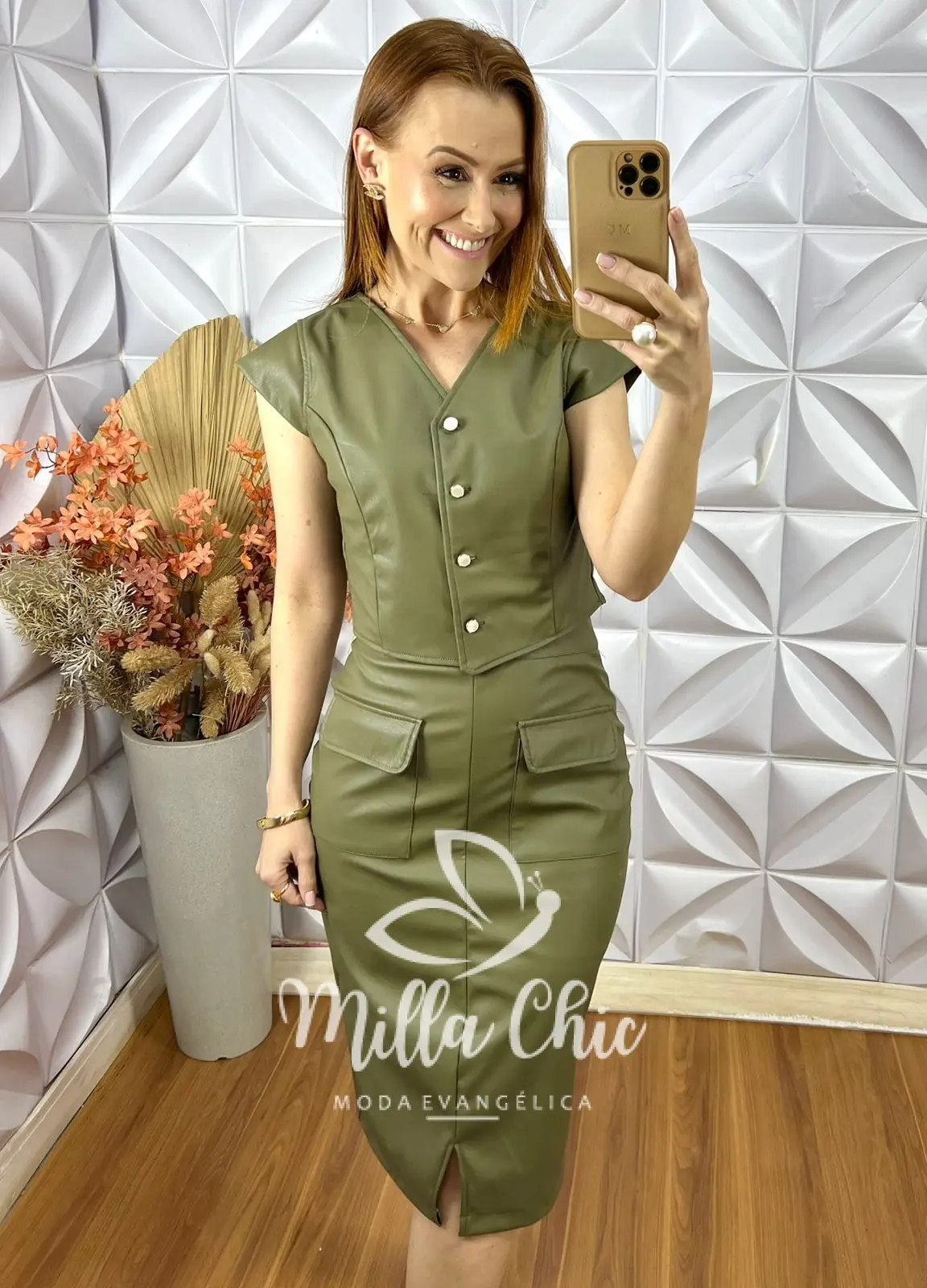 Conjunto Carmem em P.U – Verde Militar – Milla Chic Conjunto Carmem em P.U - Verde Militar - Milla Chic