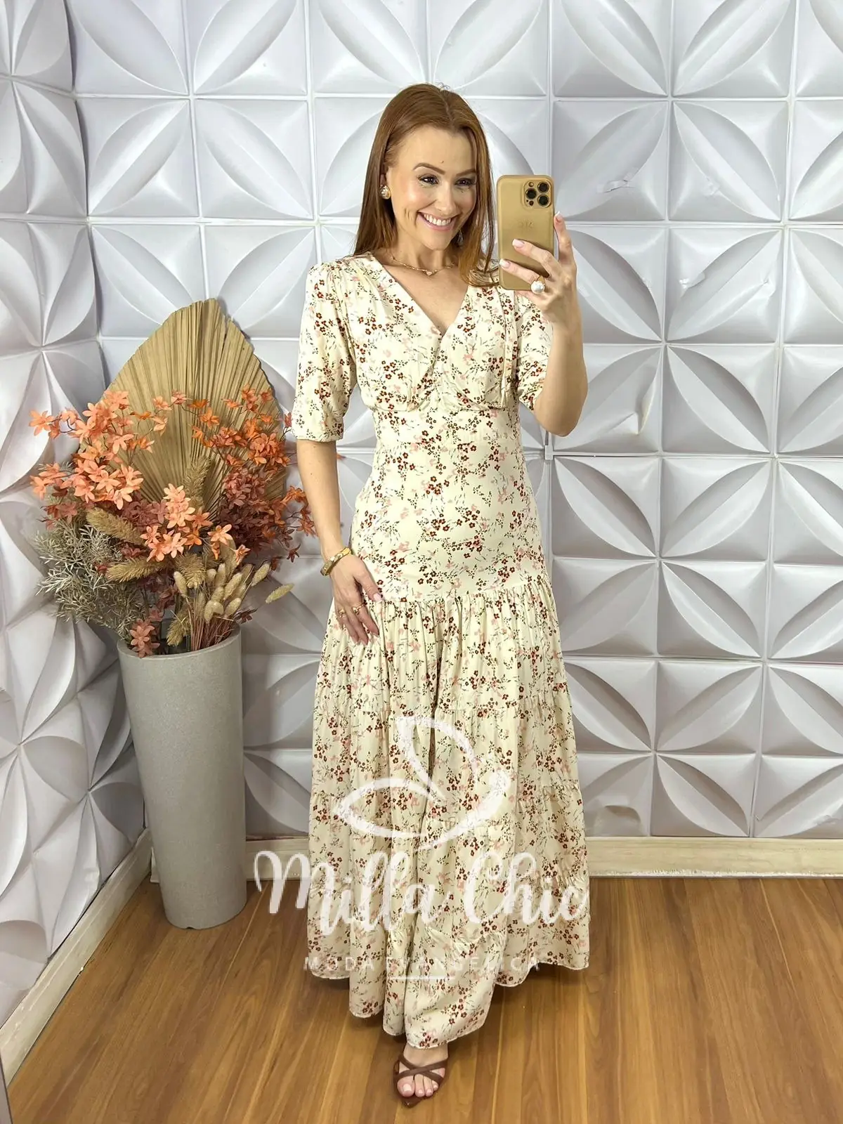 Vestido longo Estefânia Em Viscose – Creme – Milla Chic Vestido longo Estefânia Em Viscose - Creme - Milla Chic