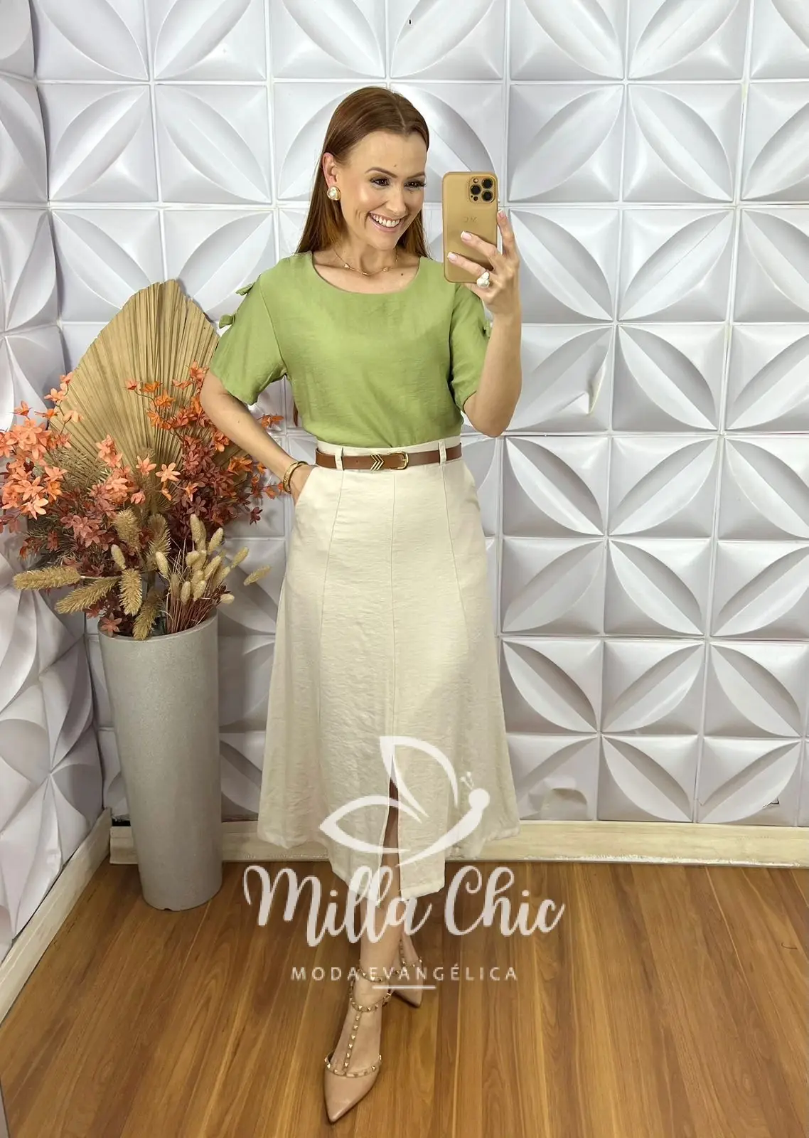 Blusa Joana Com Laço na Manga – Pistache – Milla Chic Blusa Joana Com Laço na Manga - Pistache - Milla Chic