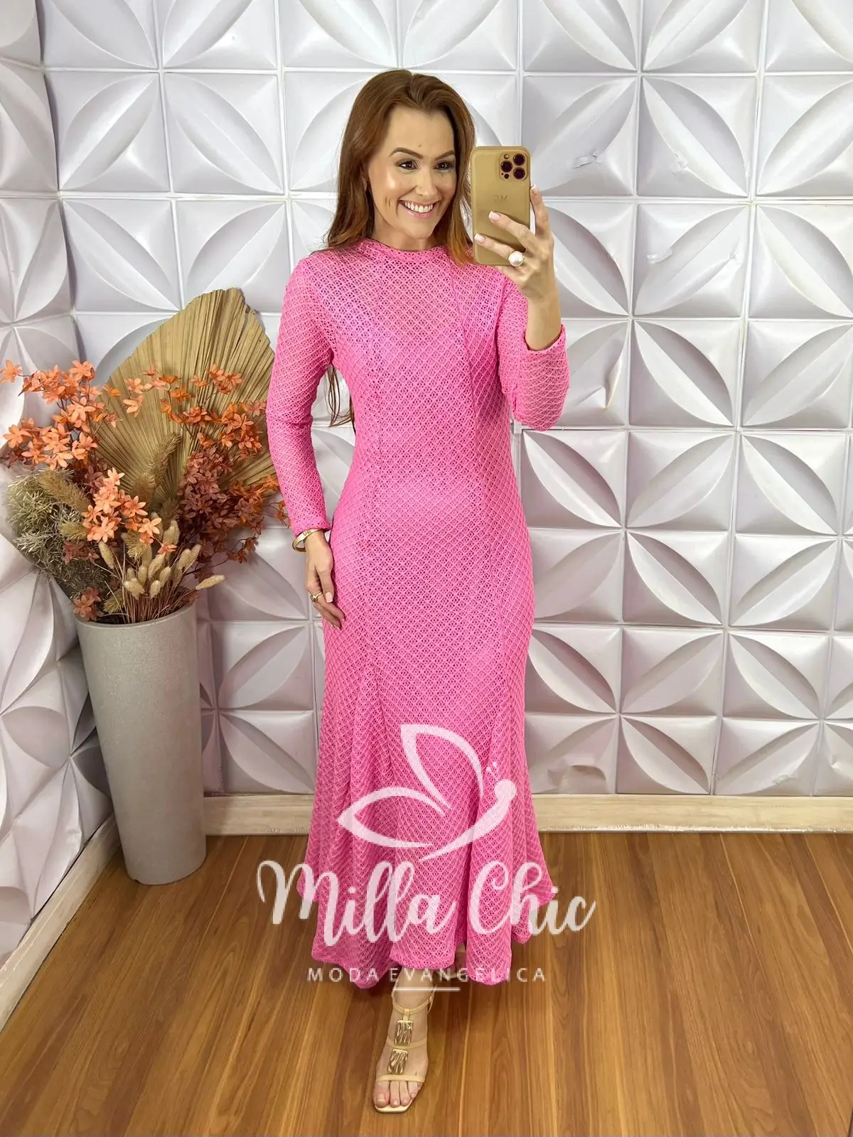 Vestido Julieta Em Renda Crochet – Rosa – Milla Chic Vestido Julieta Em Renda Crochet - Rosa - Milla Chic