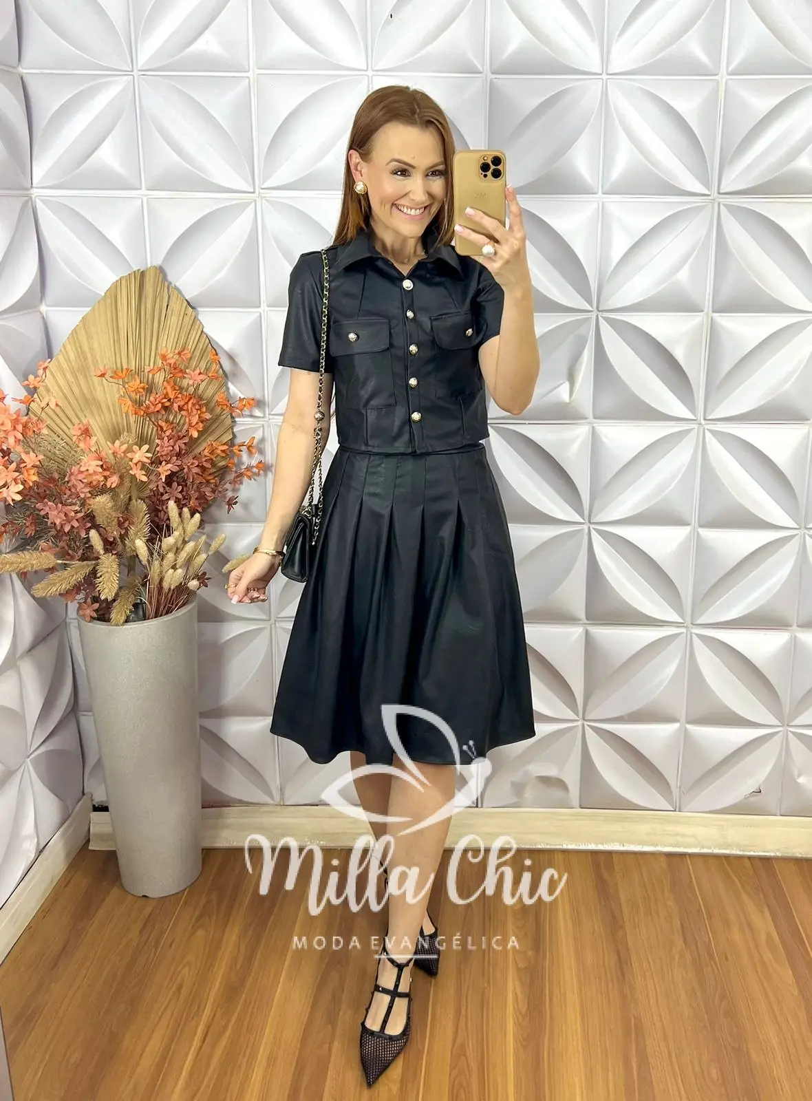 Conjunto França Em P.U – Preto – Milla Chic Conjunto França Em P.U - Preto - Milla Chic