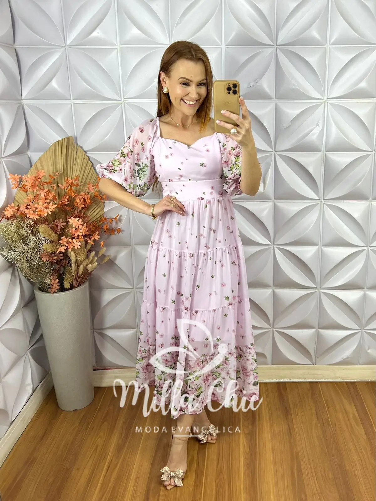 Vestido Mariana Em Chiffon – Rosa Marfim – Milla Chic Vestido Mariana Em Chiffon - Rosa Marfim - Milla Chic
