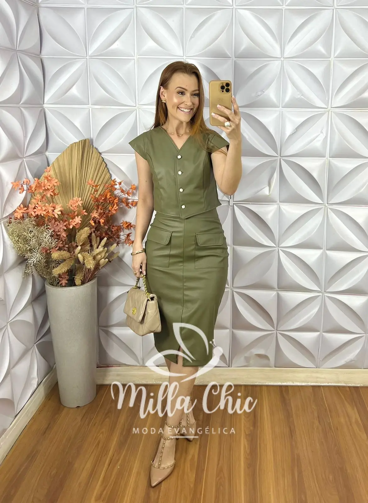 Conjunto Carmem em P.U – Verde Militar – Milla Chic Conjunto Carmem em P.U - Verde Militar - Milla Chic