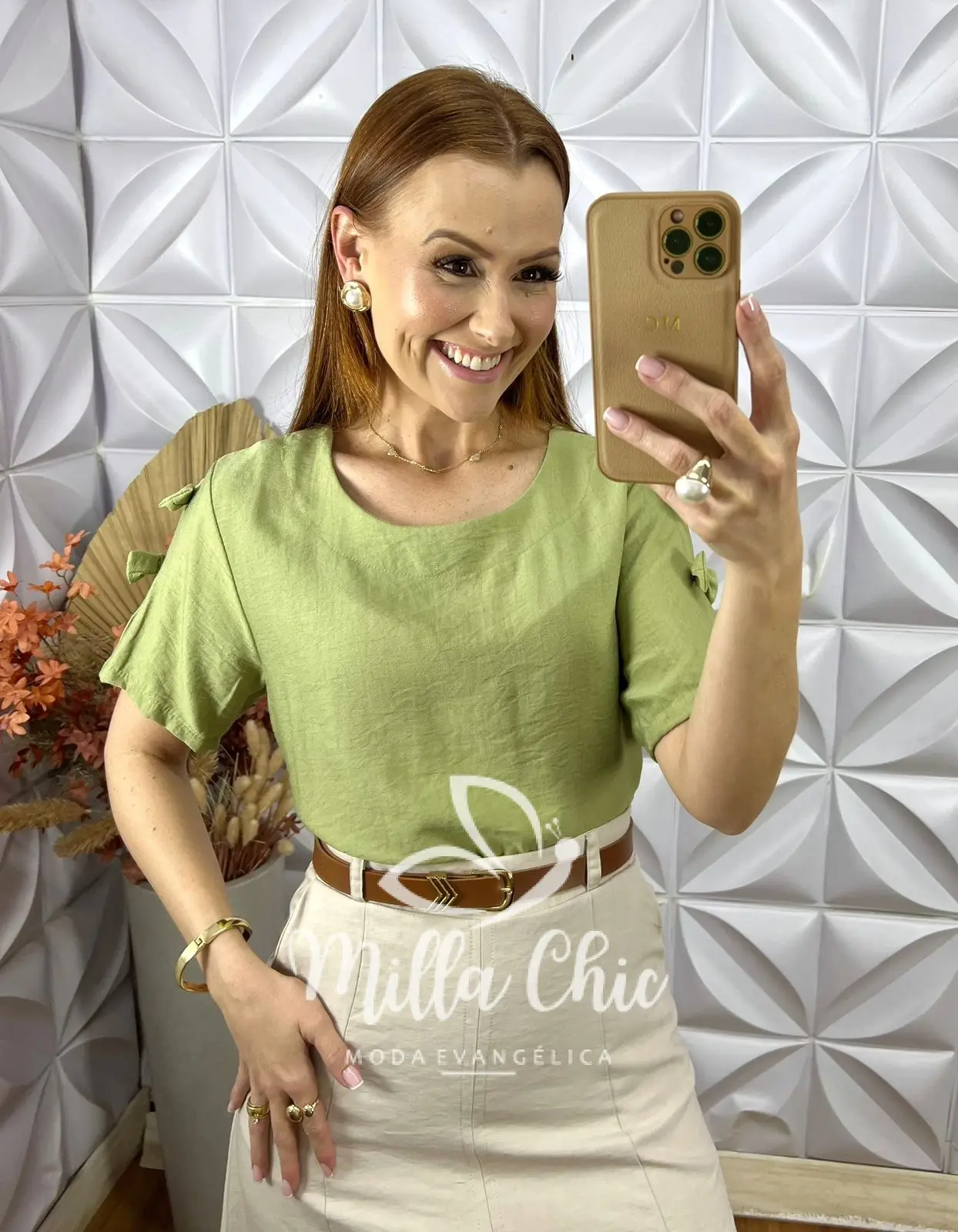 Blusa Joana Com Laço na Manga – Pistache – Milla Chic Blusa Joana Com Laço na Manga - Pistache - Milla Chic