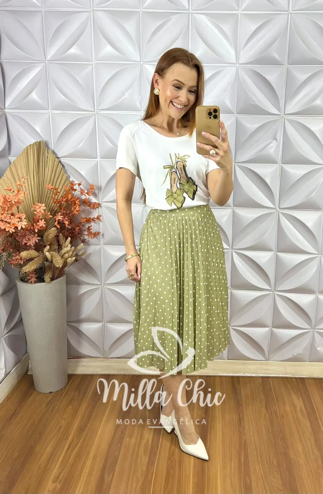 Conjunto Taciane Com Saia Plissada – Oliva – Milla Chic Conjunto Taciane Com Saia Plissada - Oliva - Milla Chic