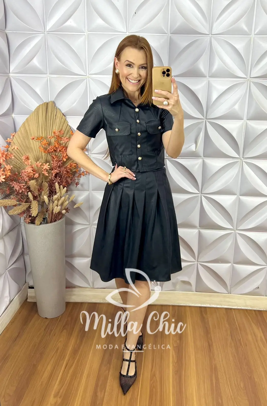 Conjunto França Em P.U – Preto – Milla Chic Conjunto França Em P.U - Preto - Milla Chic