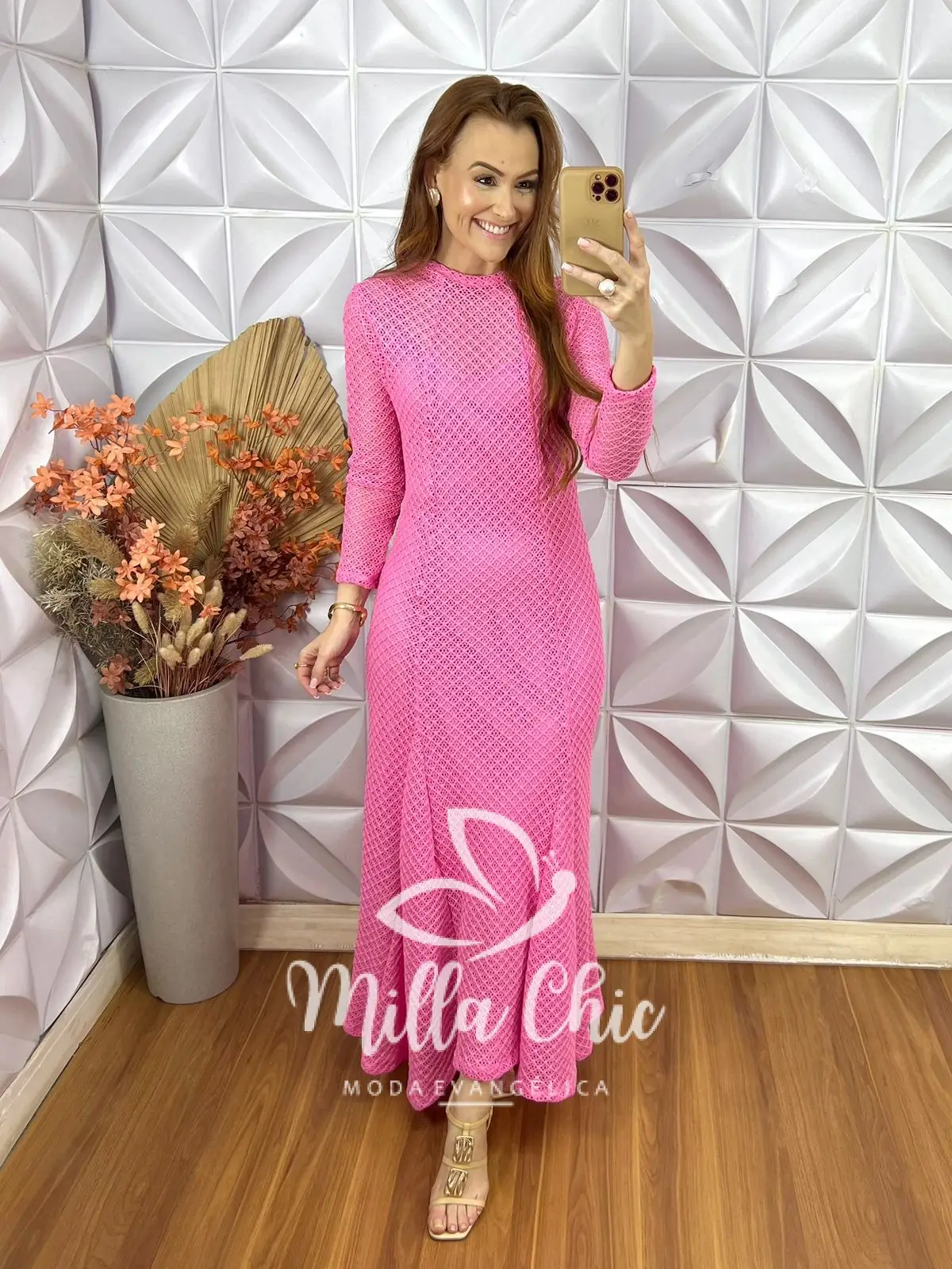 Vestido Julieta Em Renda Crochet – Rosa – Milla Chic Vestido Julieta Em Renda Crochet - Rosa - Milla Chic