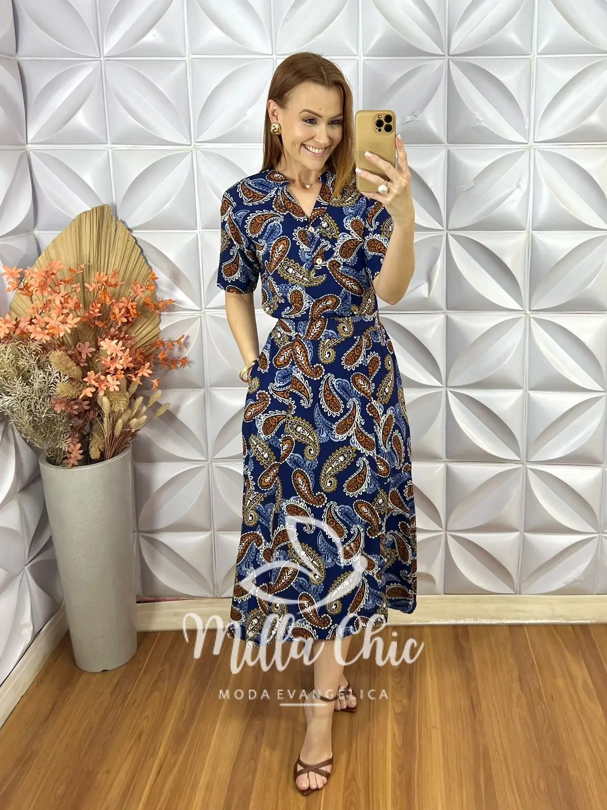 Conjunto Poliana em Viscolinho – Azul Marinho – Milla Chic Conjunto Poliana em Viscolinho - Azul Marinho - Milla Chic