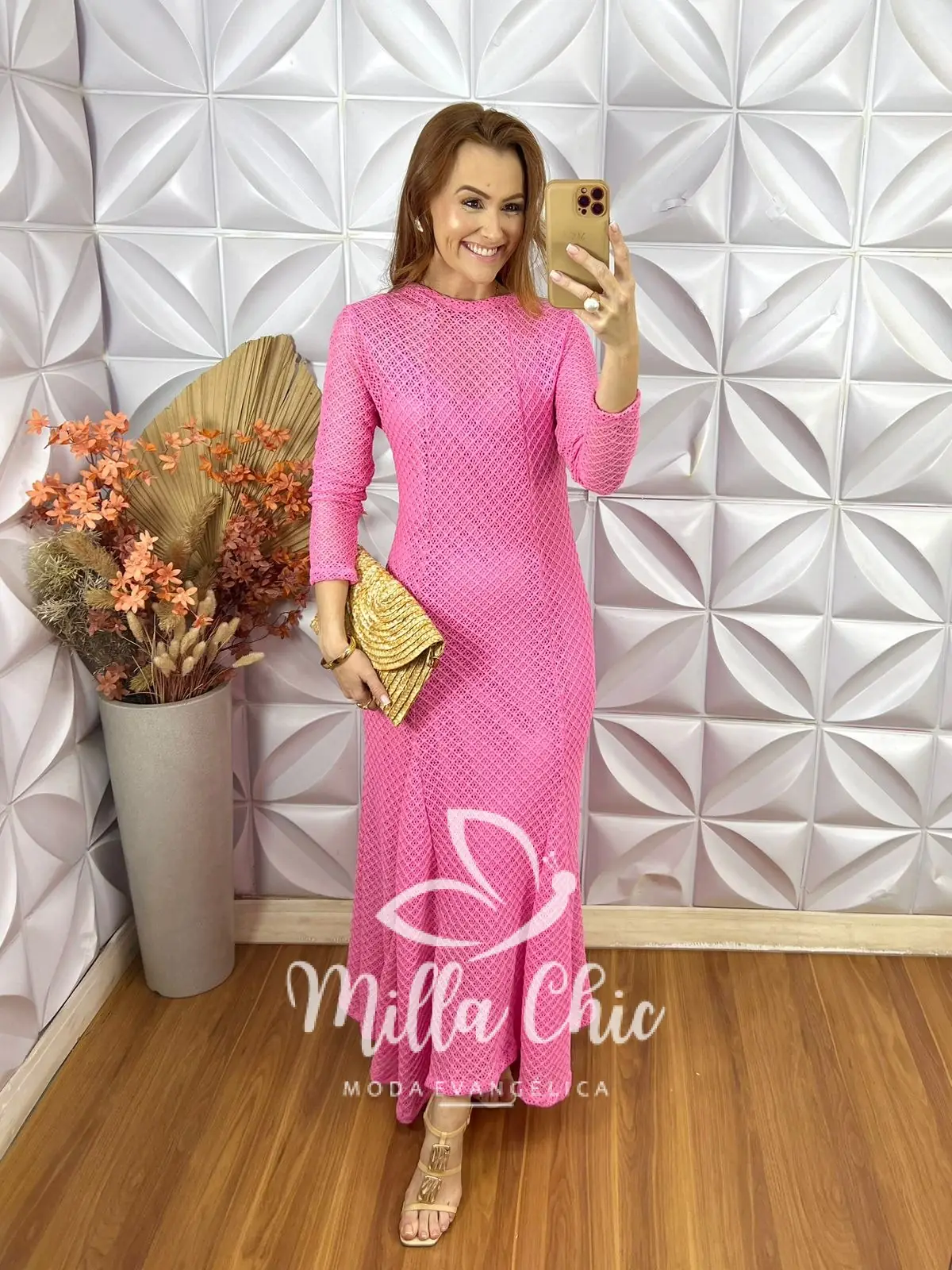 Vestido Julieta Em Renda Crochet – Rosa – Milla Chic Vestido Julieta Em Renda Crochet - Rosa - Milla Chic