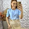 Blusa Joana Em Viscoamida - Azul Baby - Milla Chic