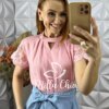 Blusa Nicole Manga Crochê - Rosa - Milla Chic