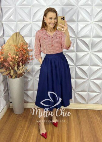 Milla Chic - millachic com br camisa rute em viscose vermelha 4 Camisa Rute Em viscose - Vermelha - Milla Chic