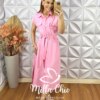 Chemise Sofia Em Alfaiataria Marrant - Rosa - Milla Chic