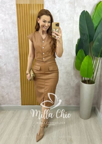 Conjunto Carmem Em P.U - Caramelo - Milla Chic