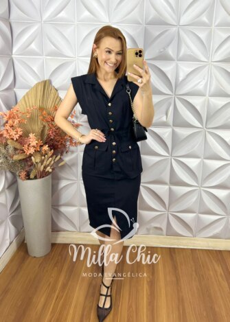 Conjunto de Parka Denise - Preto - Milla Chic