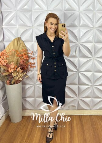 Conjunto de Parka Denise - Preto - Milla Chic
